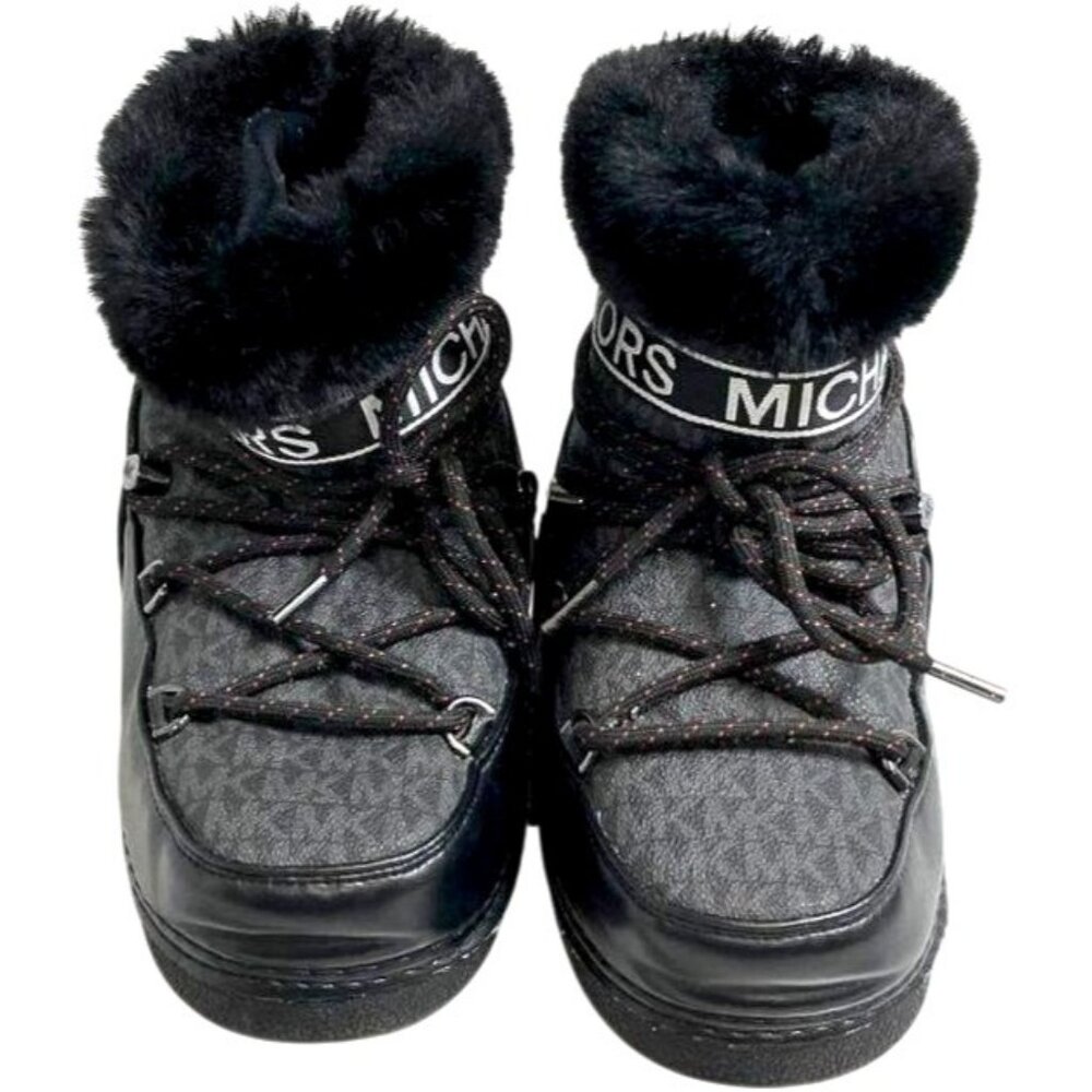 Michael Kors Women's Zelda Logo Winter Black Snow Boot Size 7 - Picture 6 of 8